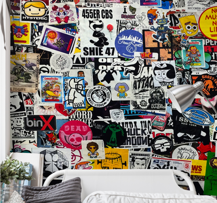 城市艺术壁画色彩缤纷的贴纸拼贴 - TenStickers