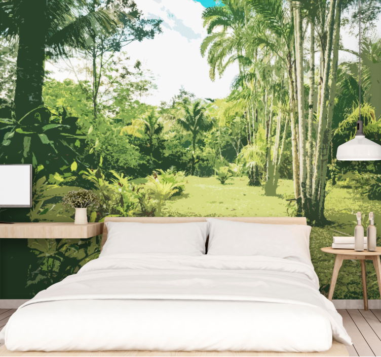 丛林壁画展现郁郁葱葱的热带风光 - TenStickers