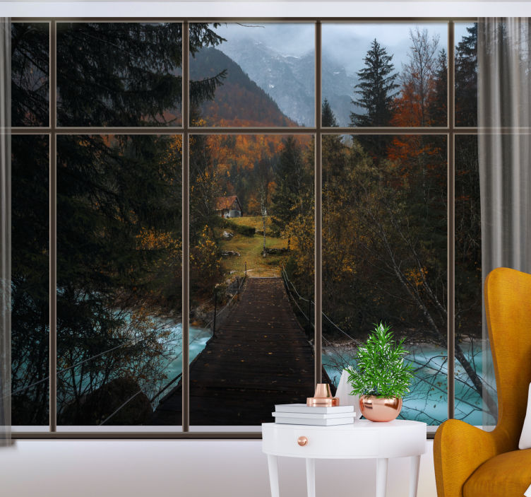 风景墙壁画山间小径场景 - TenStickers