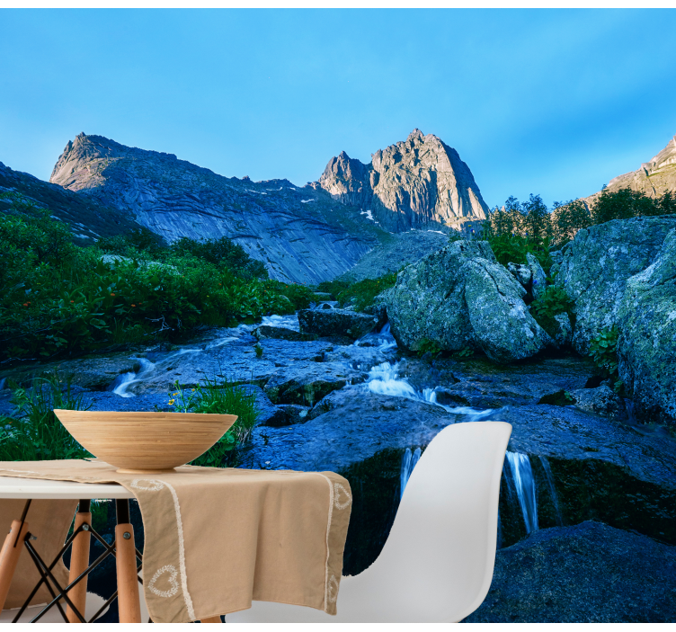 风景墙壁画山间溪流景观 - TenStickers