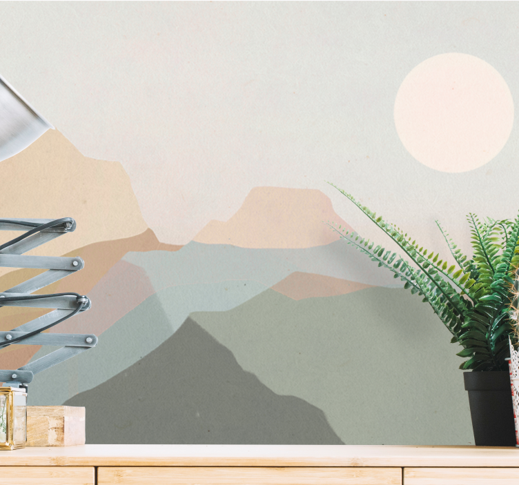 风景墙壁画山脉黄昏景观 - TenStickers