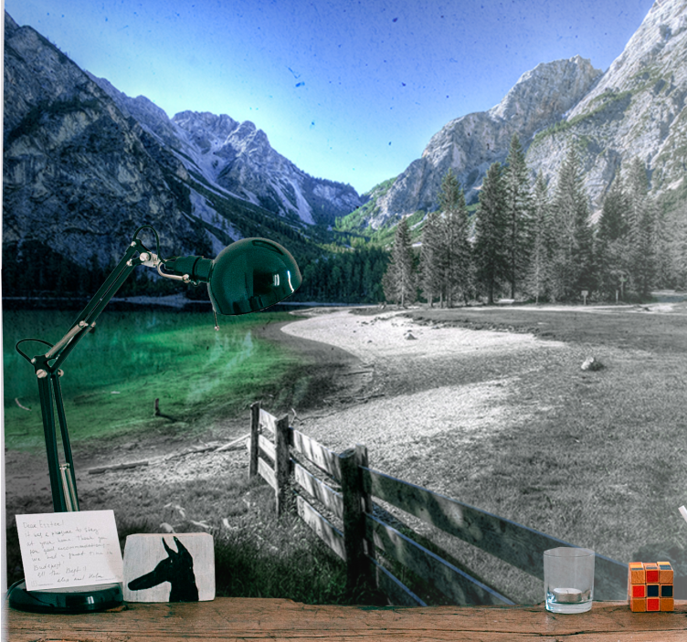 风景墙壁画带来山湖宁静之美 - TenStickers