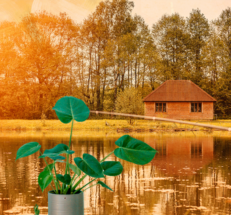 风景墙壁画带来宁静湖畔美景 - TenStickers