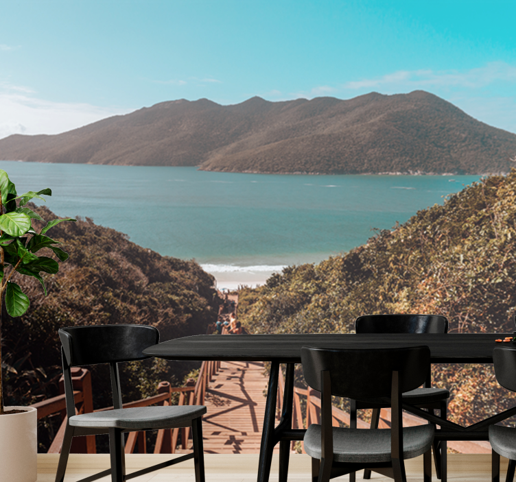 风景墙壁画宁静海洋小径 - TenStickers