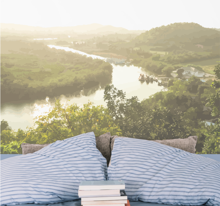 风景墙壁画宁静河流景观 - TenStickers