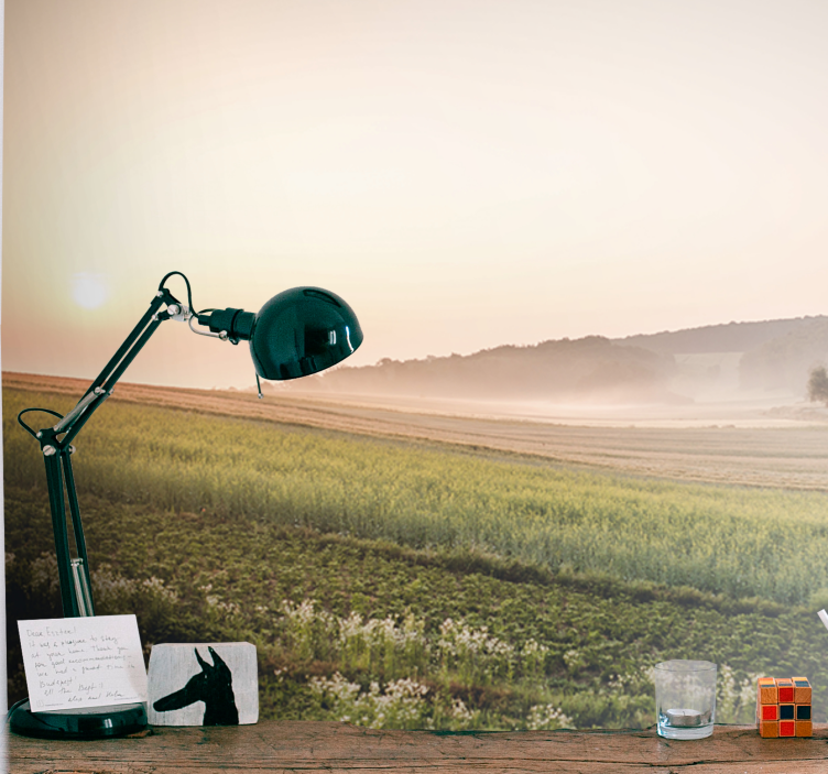 风景墙壁画宁静的绿色草地 - TenStickers