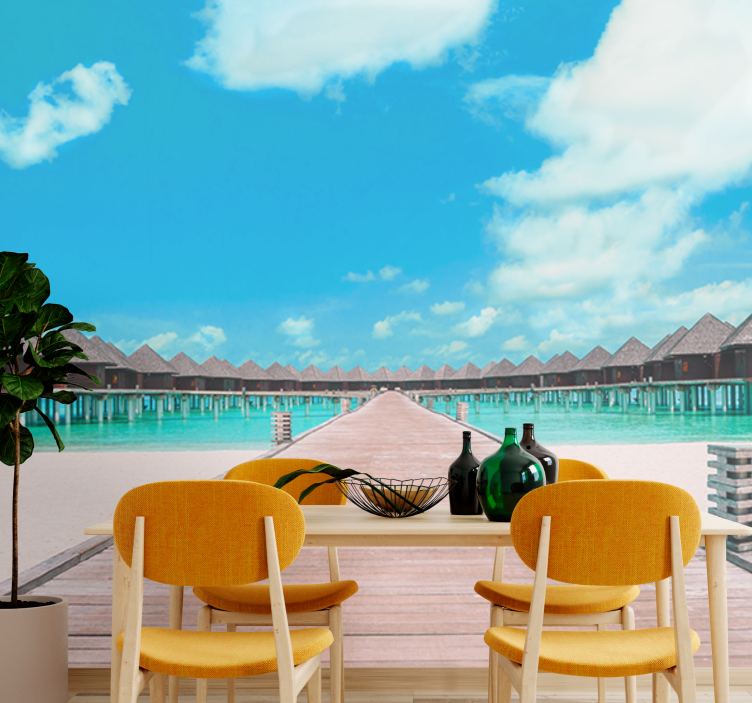 风景墙壁画热带码头小径 - TenStickers