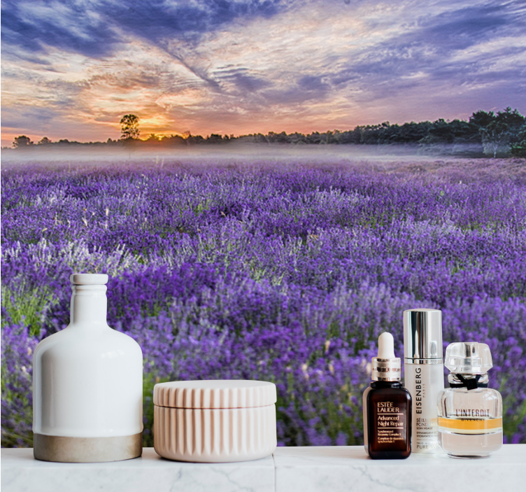 薰衣草田颜色自然壁画 - TenStickers