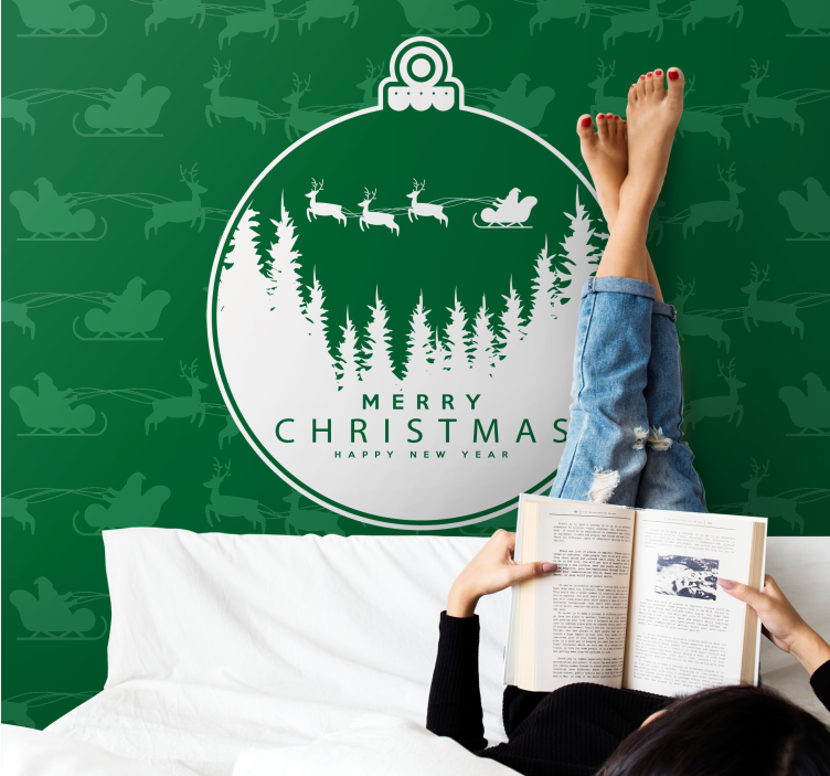 圣诞快乐 背景 圣诞 壁画 - TenStickers