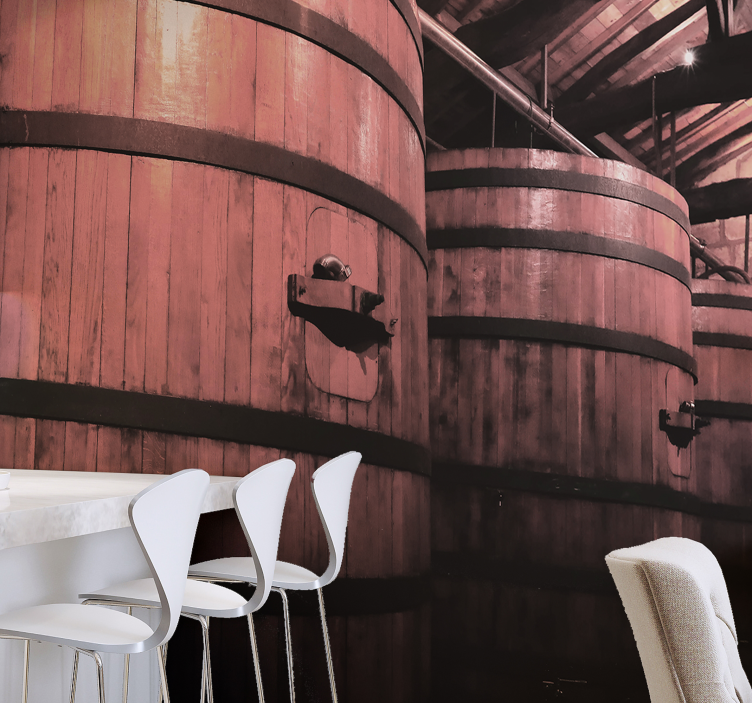 其他石头壁画木桶储物柜 - TenStickers