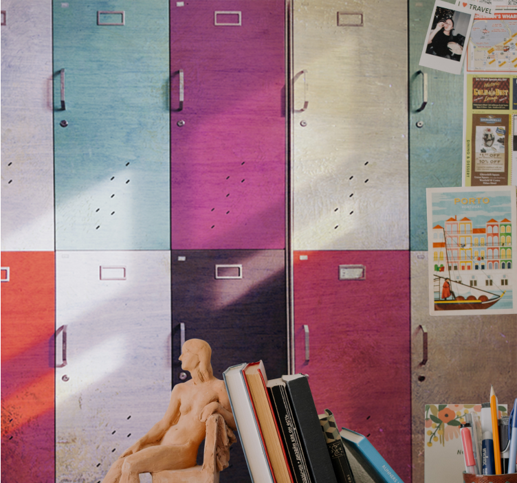 音乐主题壁画 彩色储物柜门 - TenStickers