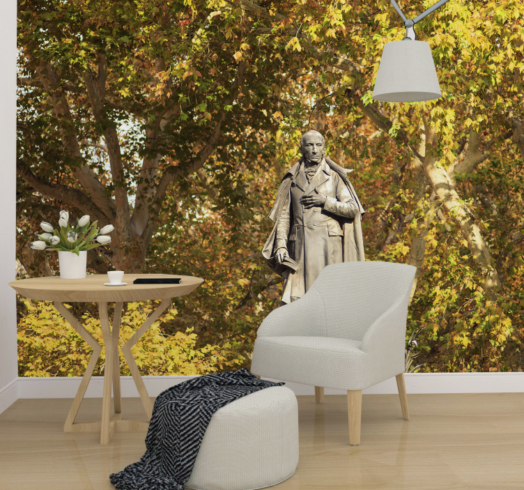 人墙壁画 树丛中的雕像 - TenStickers