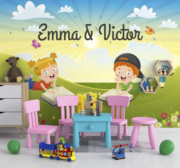 个性化阅读孩子们的壁画 - TenStickers