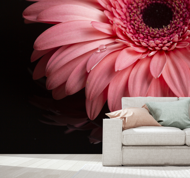 粉红色的花墙摄影 - TenStickers