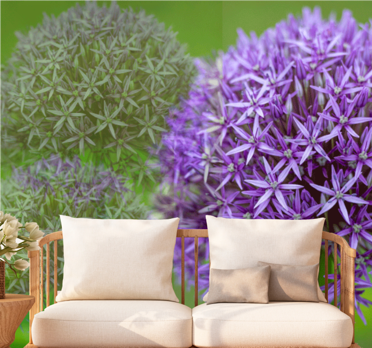 罂粟墙壁画紫色花卉装饰 - TenStickers