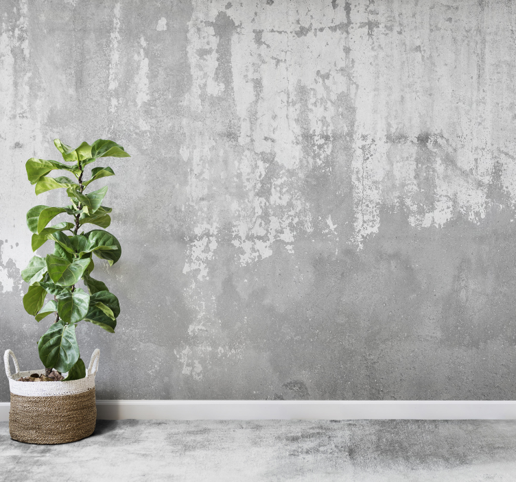 粗糙的混凝土石墙壁画 - TenStickers