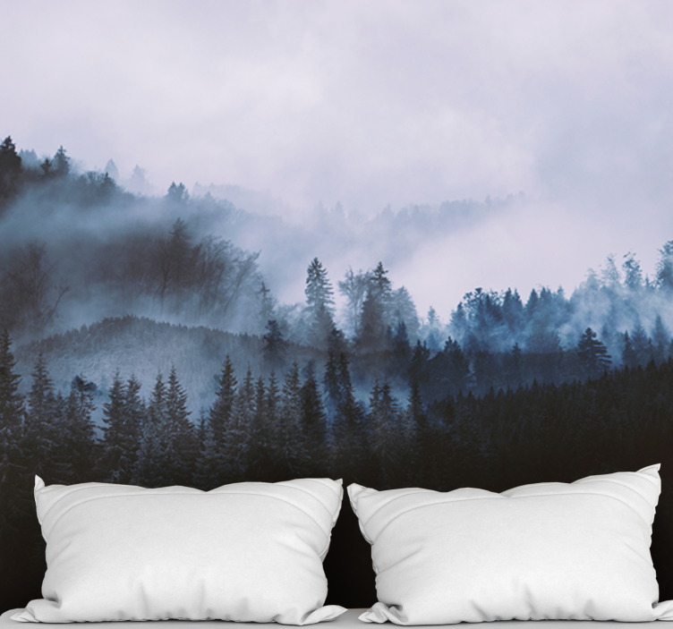 斯堪的纳维亚风格松树壁画 - TenStickers