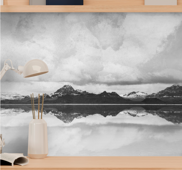 白云下的雪山壁画 - TenStickers