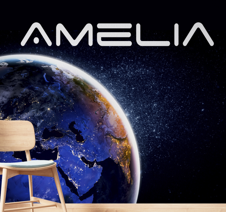 壁画  空间 地球仪和星星 - TenStickers