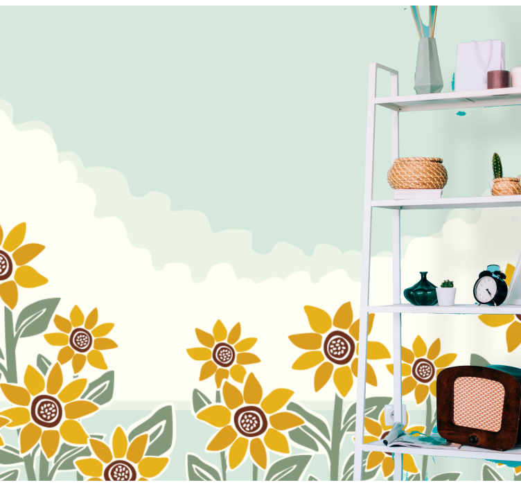 向日葵绘画壁画 - TenStickers