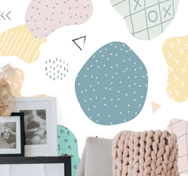 其他具有纹理和图案的壁画抽象图案形状 - TenStickers