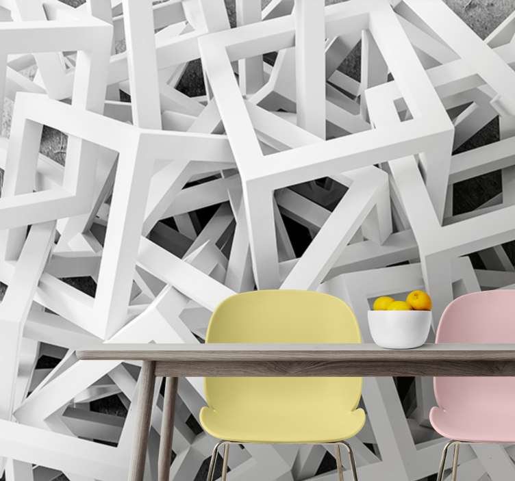 其他具有纹理和图案的壁画抽象白色形状 - TenStickers