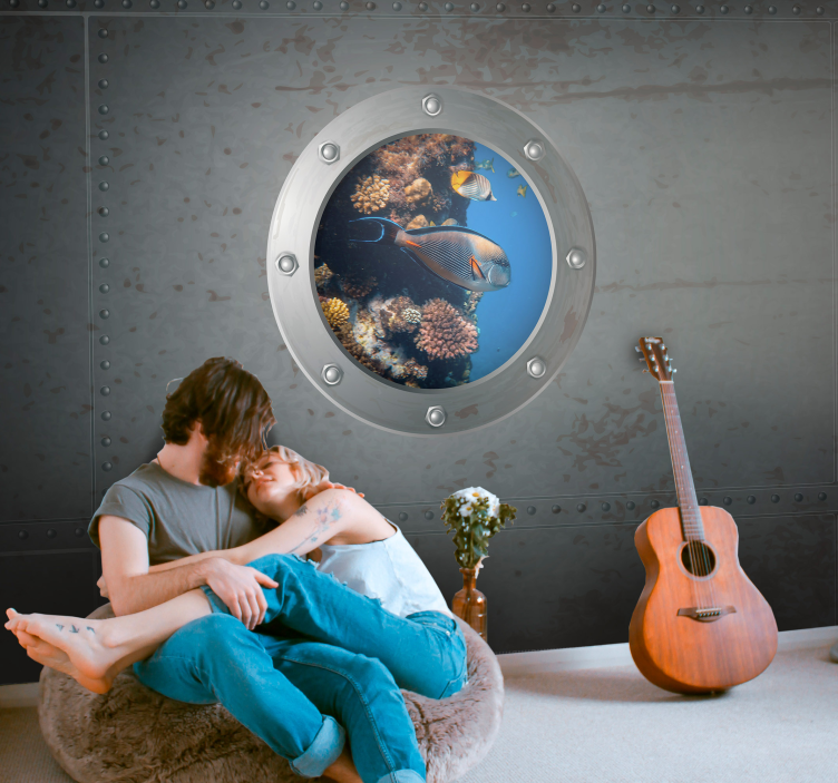 壁画海景展现水下生物景观 - TenStickers