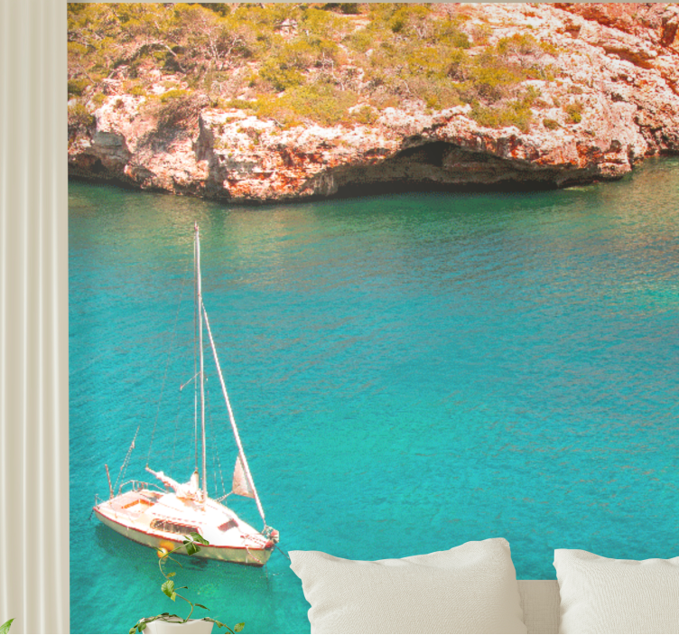 壁画海景航行的船只与海洋 - TenStickers