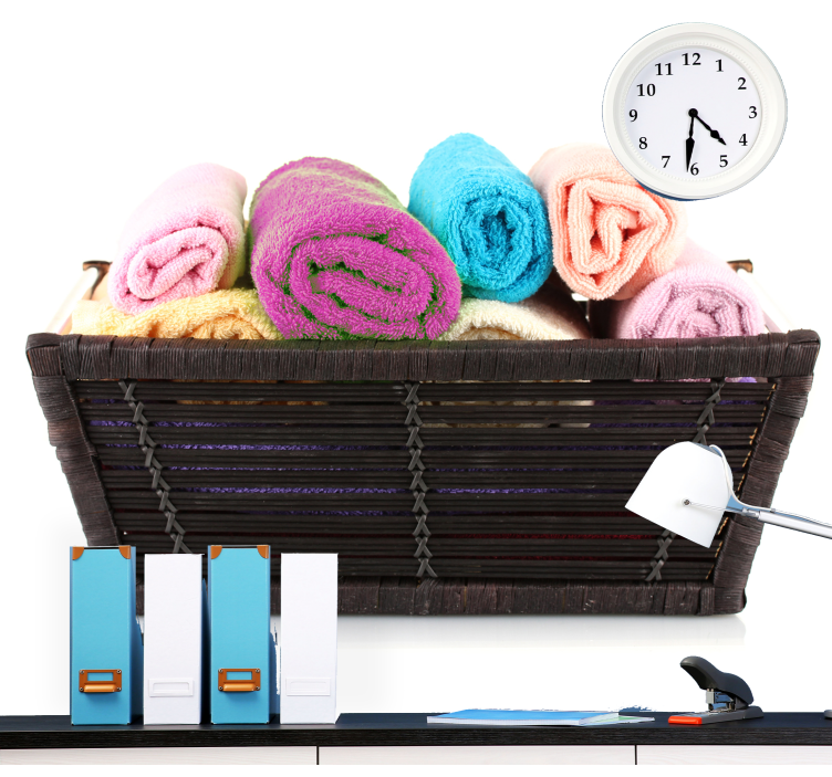 壁画浴室彩色卷毛巾 - TenStickers