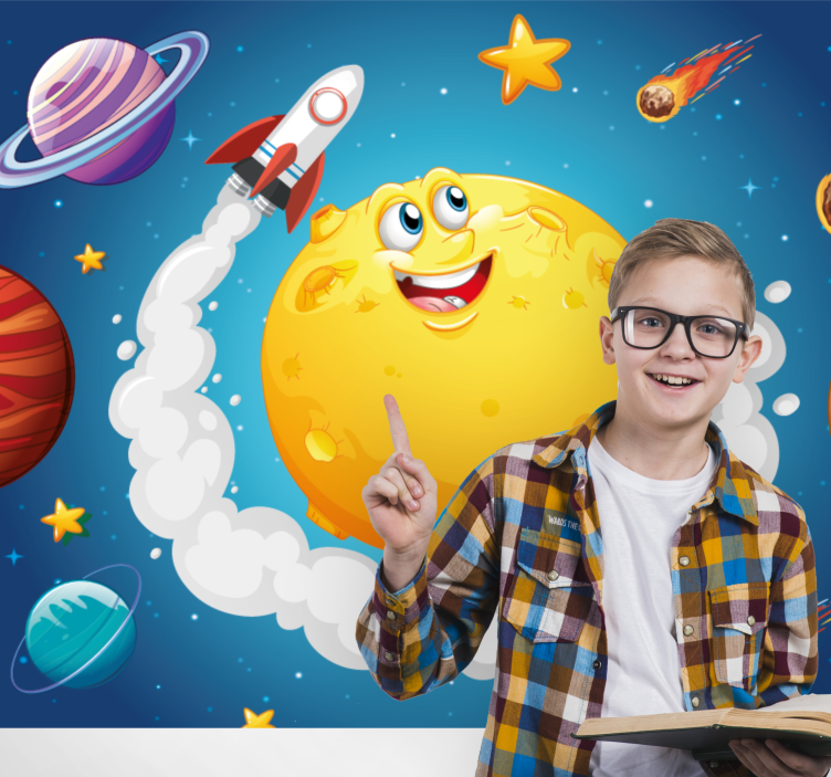 幻想墙壁画带你进入太空冒险主题 - TenStickers