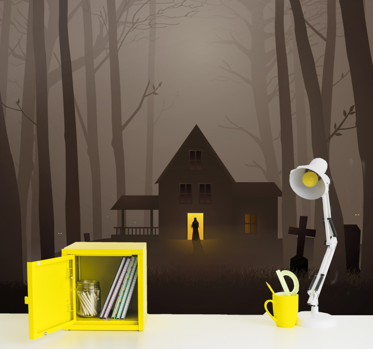 壁画 万圣节 恐怖鬼屋 - TenStickers