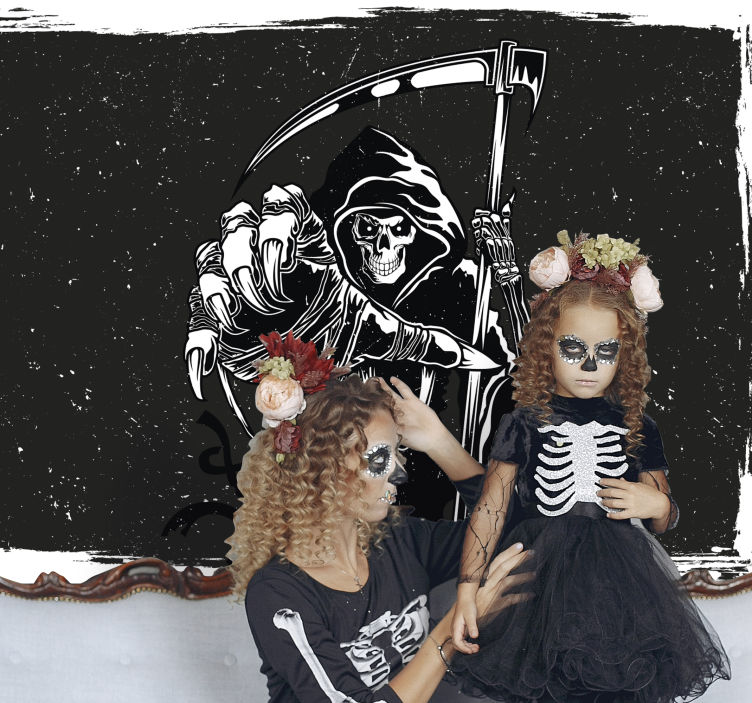 壁画 万圣节 死神插图 - TenStickers