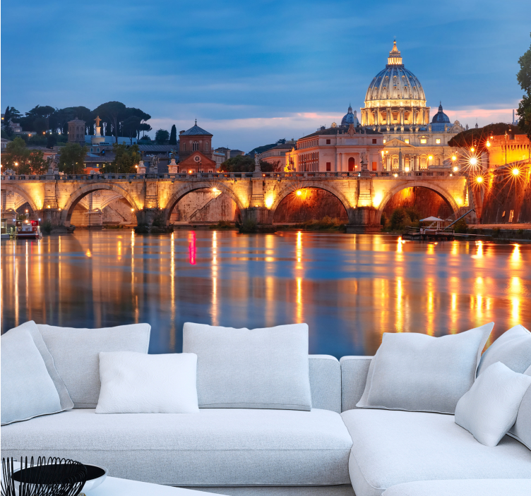 壁画 马德里 彼得大教堂的黄昏 - TenStickers