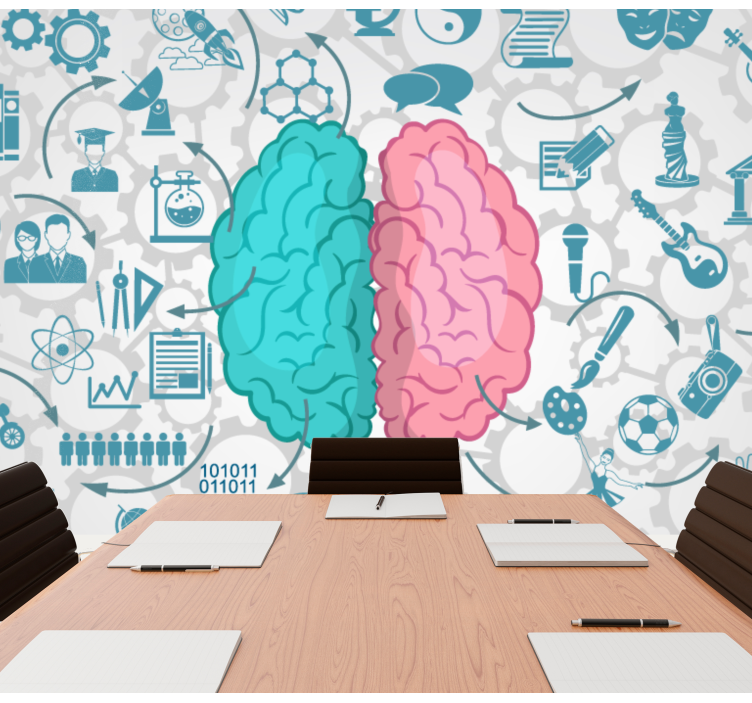 壁画现代风格创意大脑概念 - TenStickers