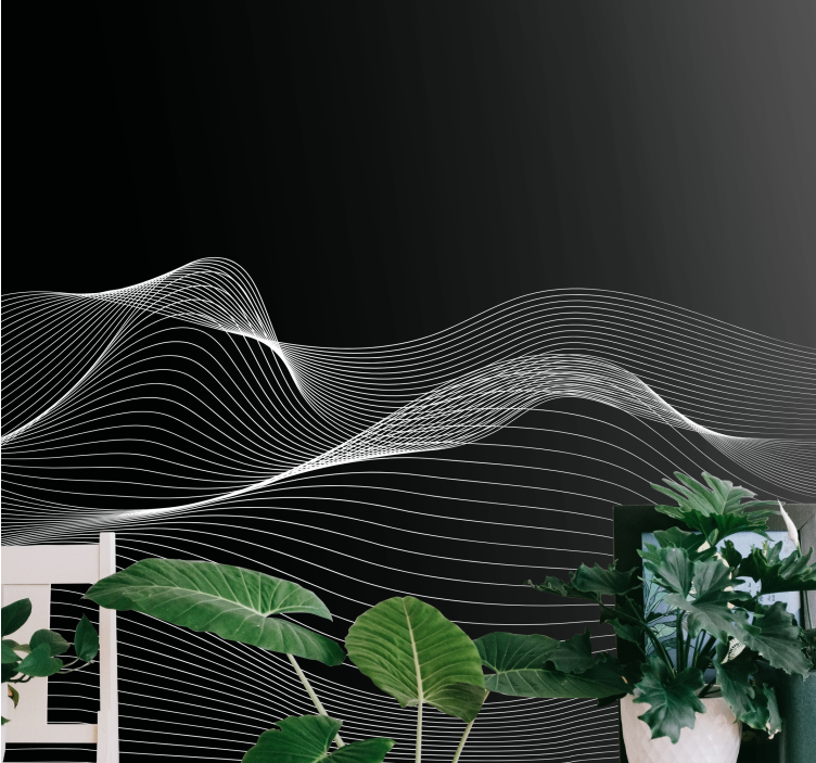 壁画现代风格优雅流畅的线条 - TenStickers