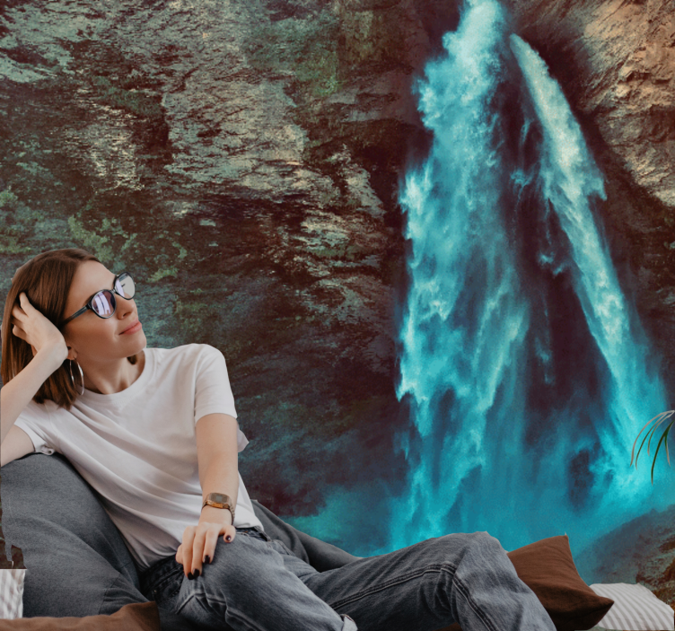 山墙壁画壮丽瀑布视角 - TenStickers