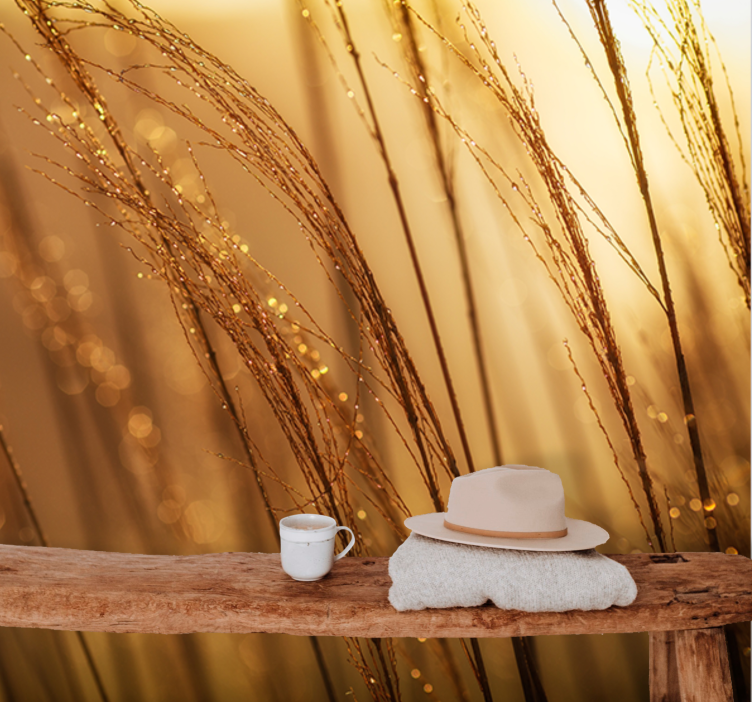 壁画质地柔和金色草甸 - TenStickers