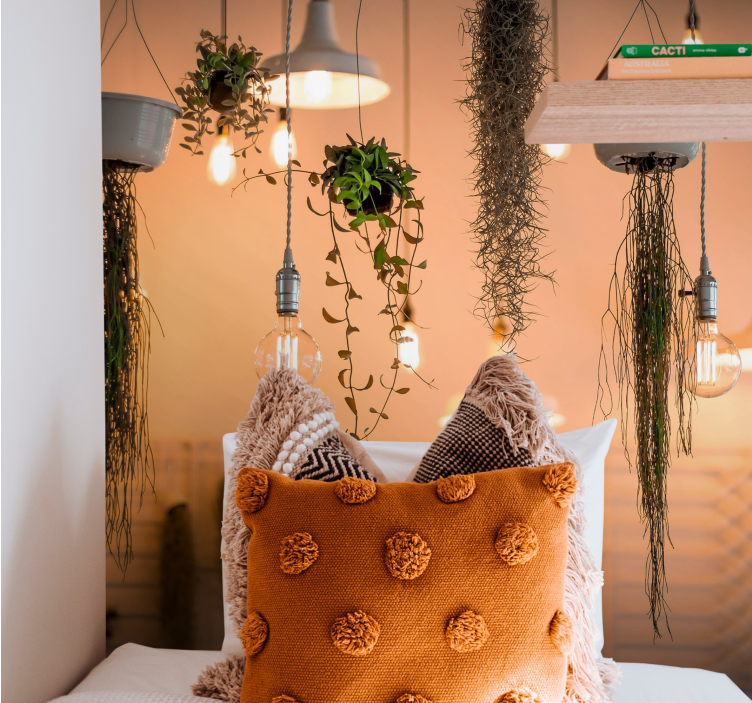 壁画质地与悬挂绿植装饰相结合 - TenStickers