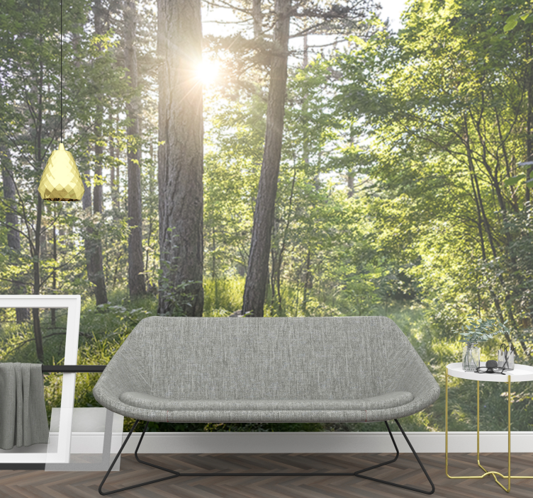 壁画质地的发光森林小径 - TenStickers