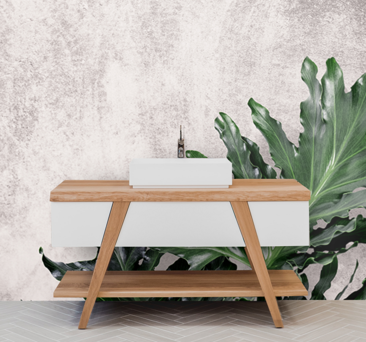 壁画质地呈现郁郁葱葱的绿叶 - TenStickers