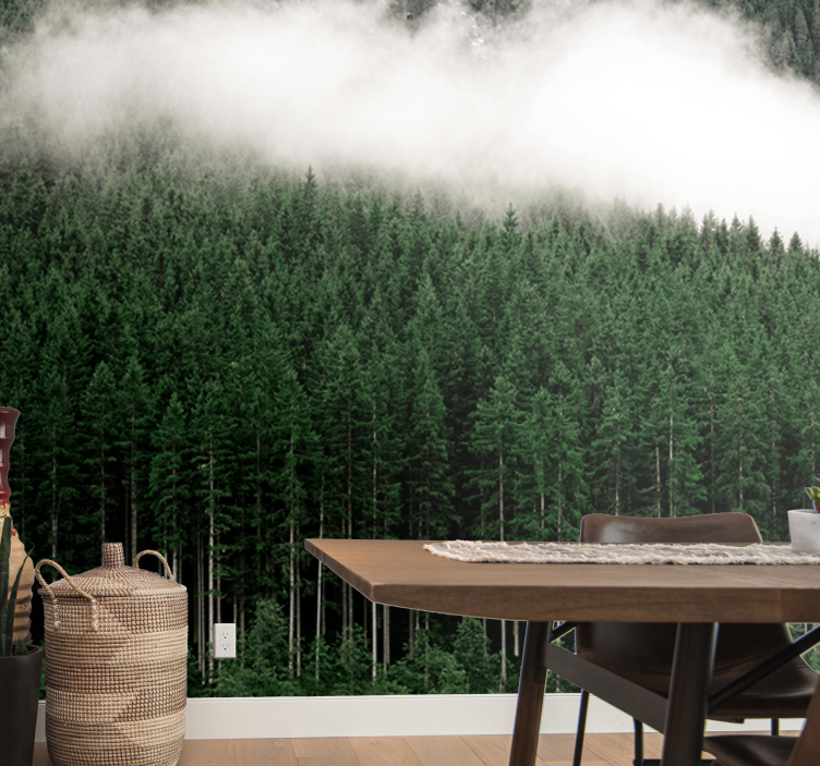 壁画质地展现壮丽森林景观 - TenStickers