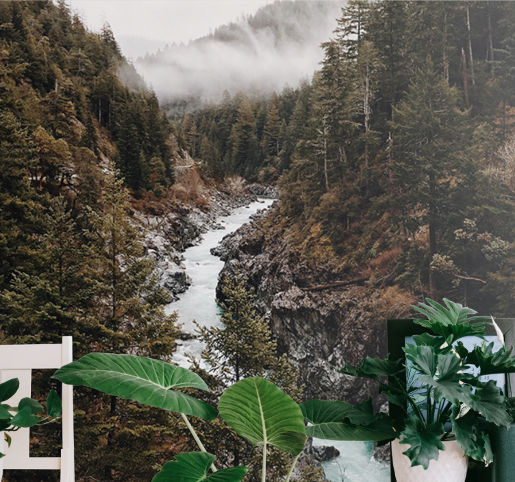 壁画质地展现壮丽河流风景 - TenStickers