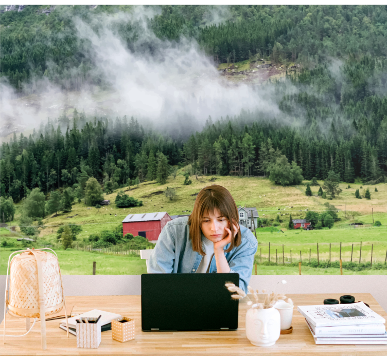 壁画质地展现挪威森林之美 - TenStickers