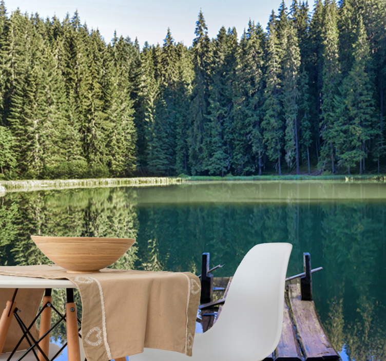 壁画质地静谧林间倒影 - TenStickers