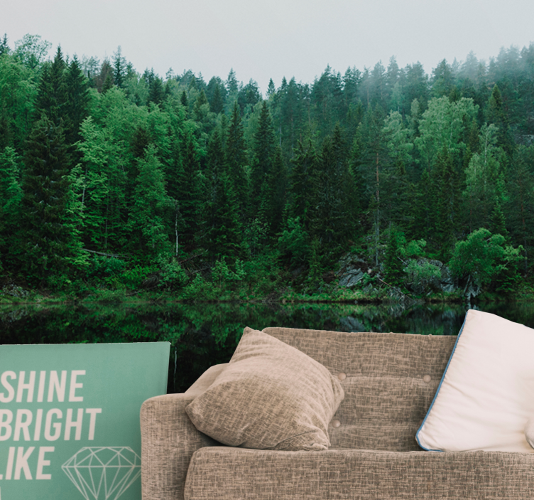 壁画质地宁静森林倒影 - TenStickers