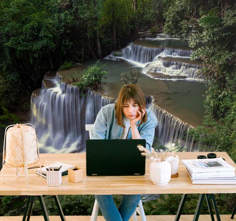 壁画质地宁静瀑布度假胜地 - TenStickers