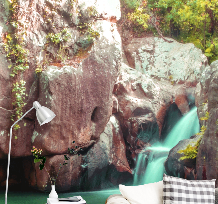 壁画质地宁静瀑布景观 - TenStickers