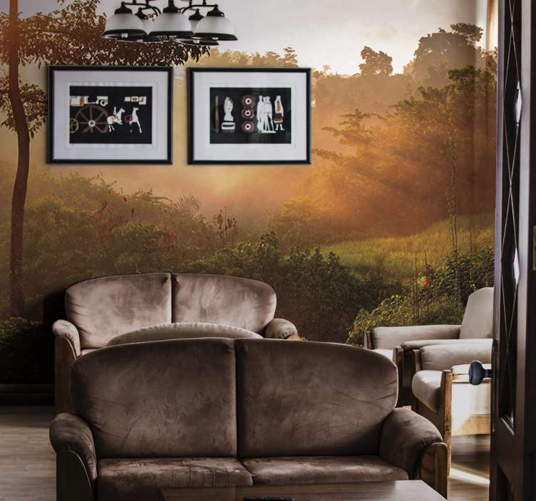 壁画质地带来宁静森林景色 - TenStickers