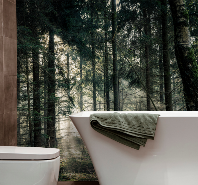 壁画质地宁静林间景致 - TenStickers