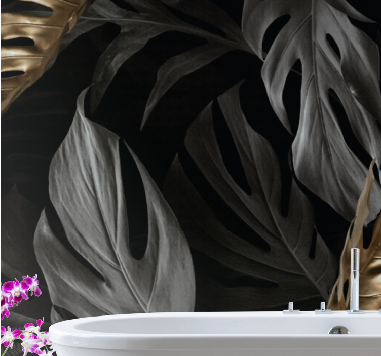 壁画质地热带叶子概念 - TenStickers